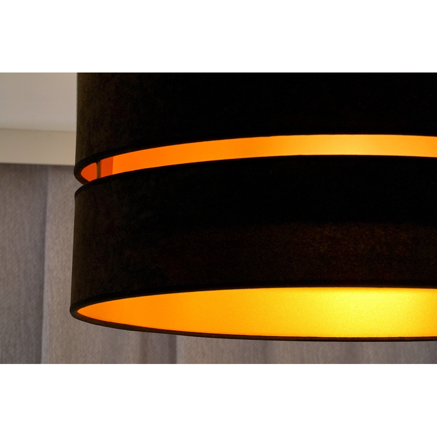 Duolla - Żyrandol natynkowy DUO 1xE27/15W/230V śr. 40 cm czarny/złoty
