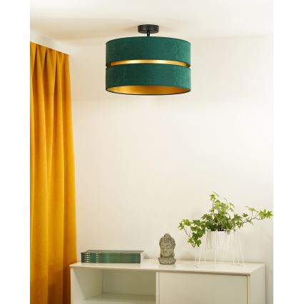 Duolla - Żyrandol natynkowy DUO 1xE27/15W/230V śr. 40 cm zielony/złoty