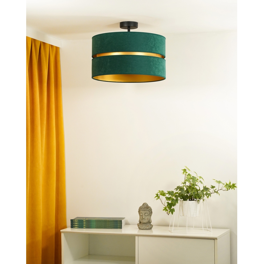 Duolla - Żyrandol natynkowy DUO 1xE27/15W/230V śr. 40 cm zielony/złoty