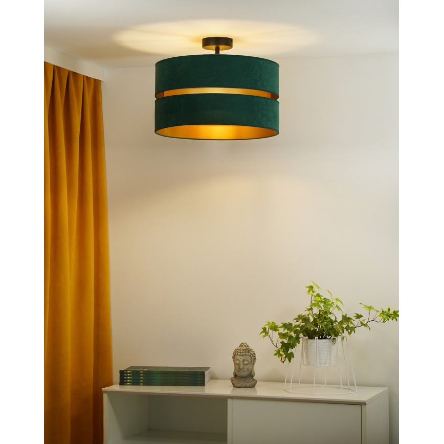 Duolla - Żyrandol natynkowy DUO 1xE27/15W/230V śr. 40 cm zielony/złoty