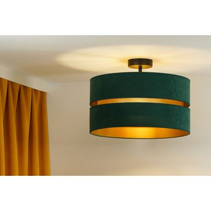 Duolla - Żyrandol natynkowy DUO 1xE27/15W/230V śr. 40 cm zielony/złoty