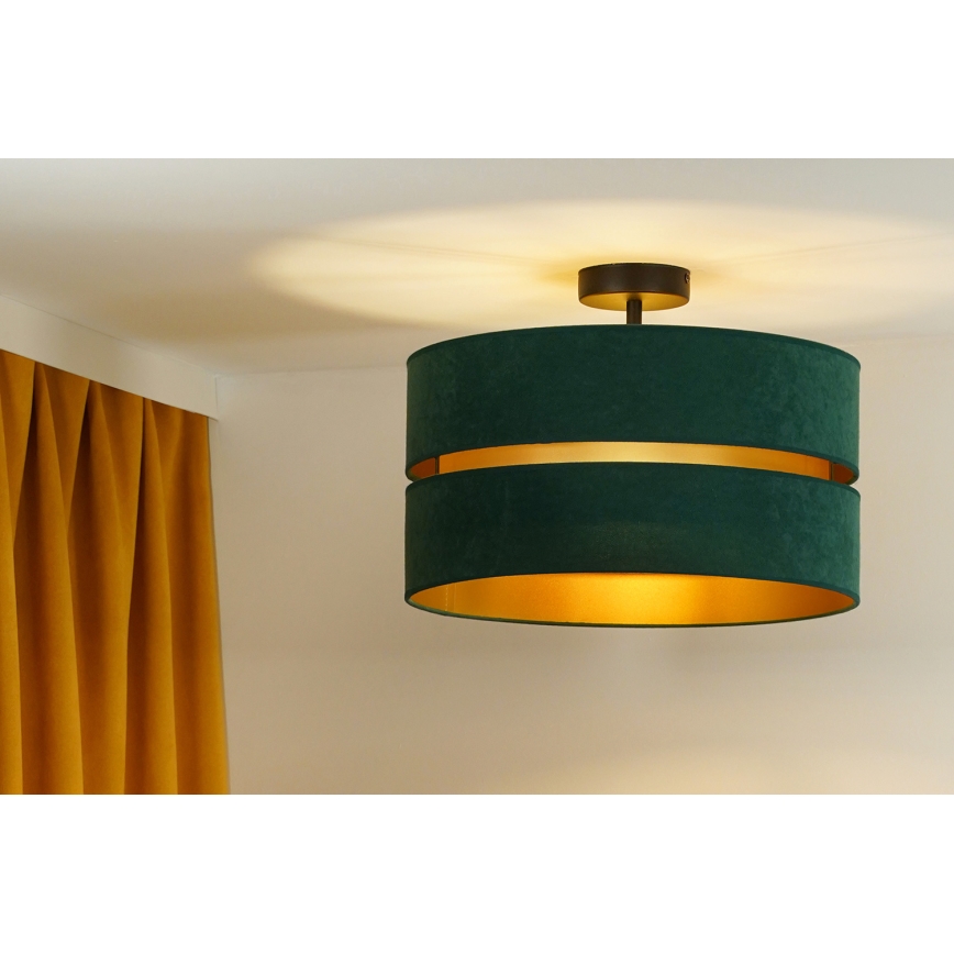 Duolla - Żyrandol natynkowy DUO 1xE27/15W/230V śr. 40 cm zielony/złoty