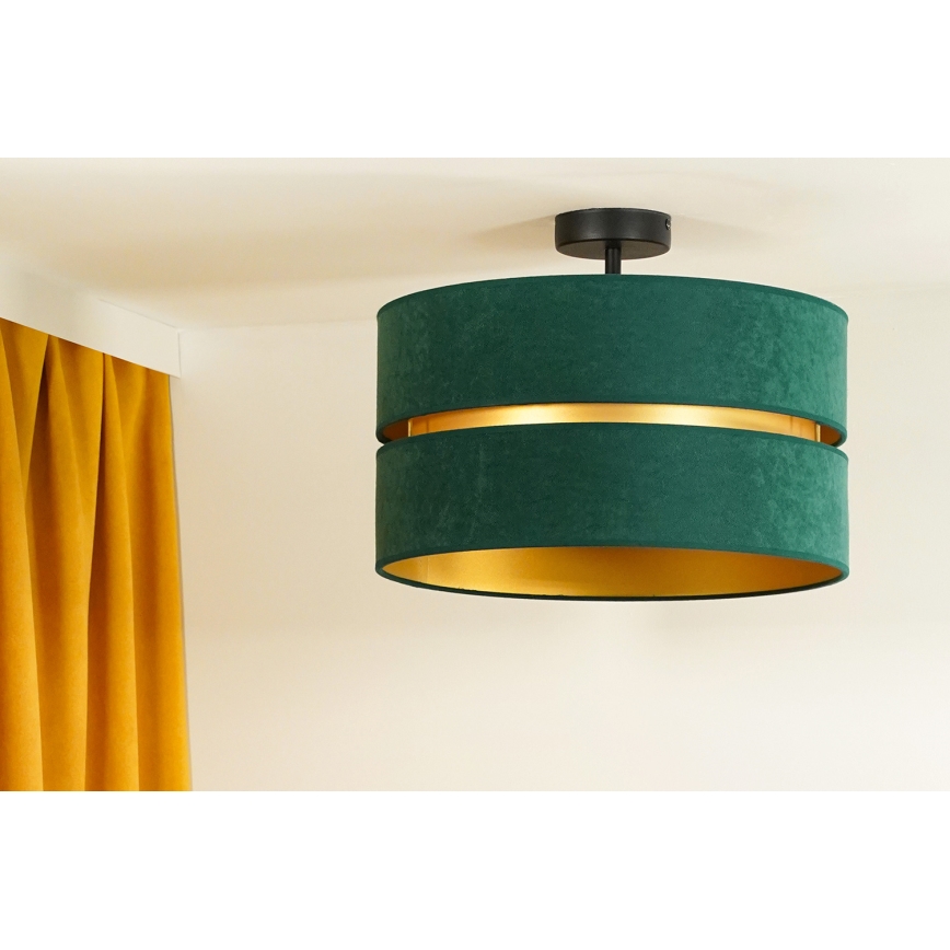 Duolla - Żyrandol natynkowy DUO 1xE27/15W/230V śr. 40 cm zielony/złoty
