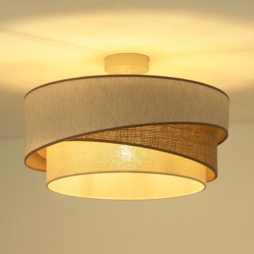 Duolla - Żyrandol natynkowy KOBO 1xE27/15W/230V śr. 45 cm beżowy/brązowy/biały