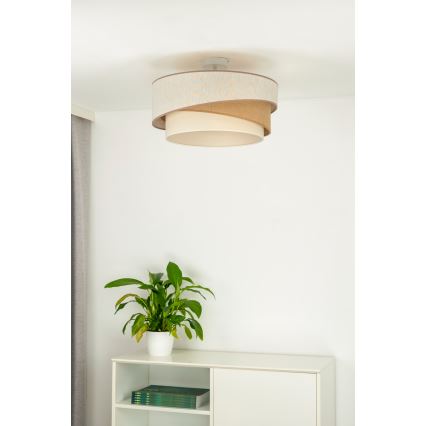 Duolla - Żyrandol natynkowy KOBO 1xE27/15W/230V śr. 45 cm beżowy/brązowy/biały