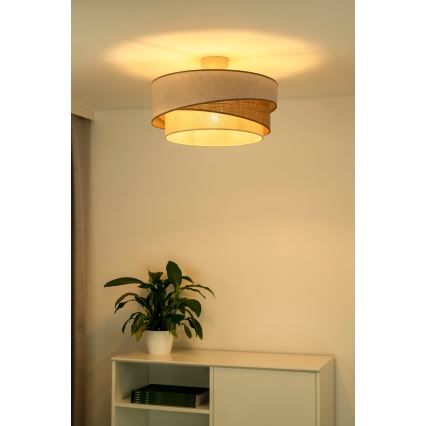 Duolla - Żyrandol natynkowy KOBO 1xE27/15W/230V śr. 45 cm beżowy/brązowy/biały