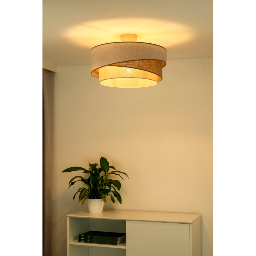 Duolla - Żyrandol natynkowy KOBO 1xE27/15W/230V śr. 45 cm beżowy/brązowy/biały