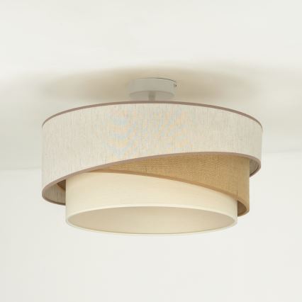 Duolla - Żyrandol natynkowy KOBO 1xE27/15W/230V śr. 45 cm beżowy/brązowy/biały