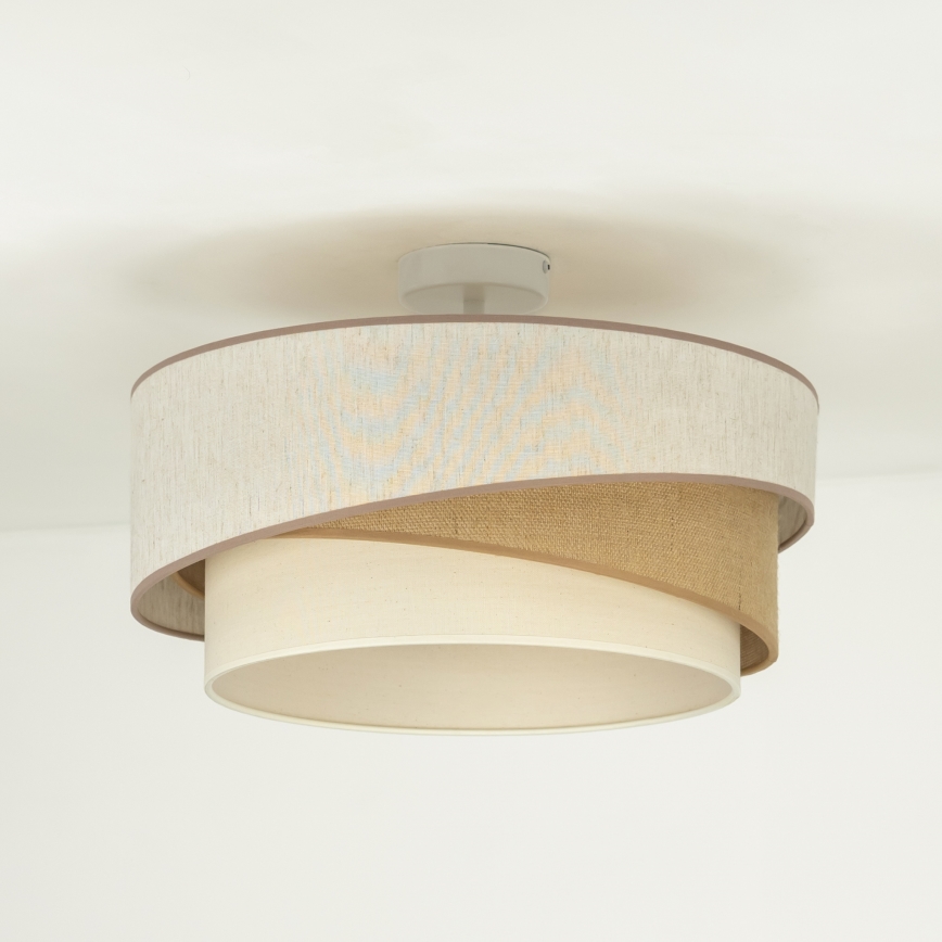 Duolla - Żyrandol natynkowy KOBO 1xE27/15W/230V śr. 45 cm beżowy/brązowy/biały
