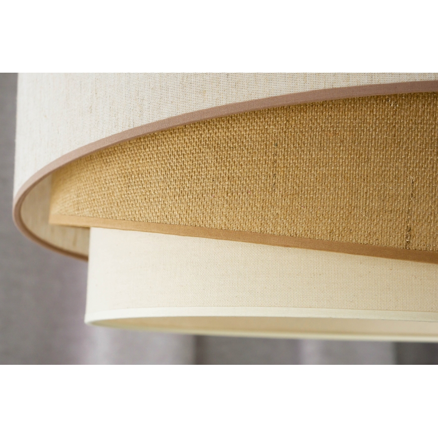 Duolla - Żyrandol natynkowy KOBO 1xE27/15W/230V śr. 45 cm beżowy/brązowy/biały