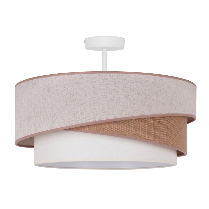 Duolla - Żyrandol natynkowy KOBO 1xE27/15W/230V śr. 45 cm beżowy/brązowy/biały