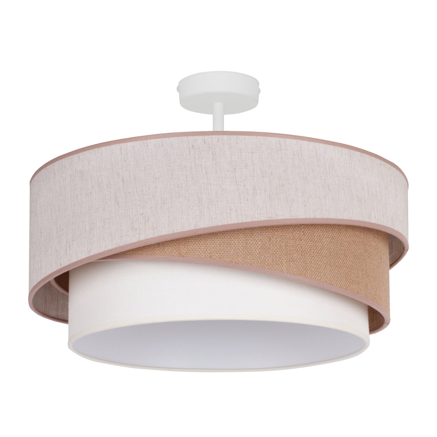 Duolla - Żyrandol natynkowy KOBO 1xE27/15W/230V śr. 45 cm beżowy/brązowy/biały