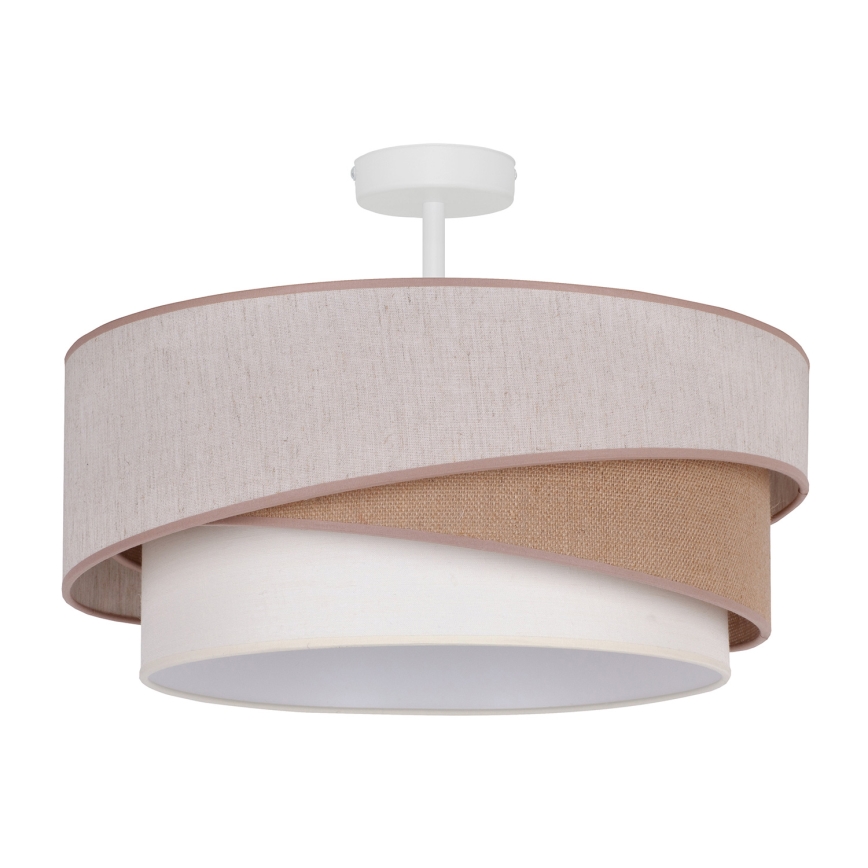Duolla - Żyrandol natynkowy KOBO 1xE27/15W/230V śr. 45 cm beżowy/brązowy/biały