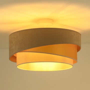 Duolla - Żyrandol natynkowy KOBO 1xE27/15W/230V śr. 45 cm beżowy/złoty/kremowy