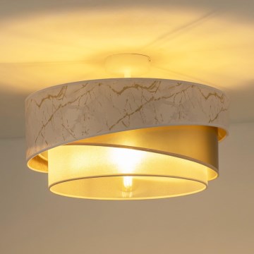 Duolla - Żyrandol natynkowy KOBO 1xE27/15W/230V śr. 45 cm biały/złoty