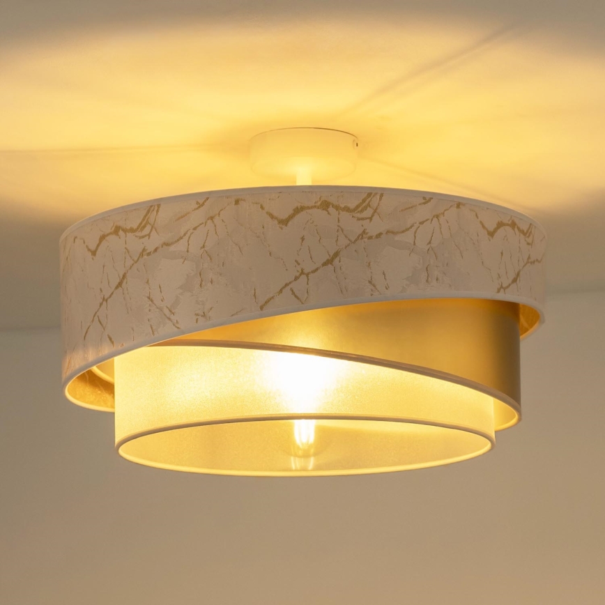 Duolla - Żyrandol natynkowy KOBO 1xE27/15W/230V śr. 45 cm biały/złoty