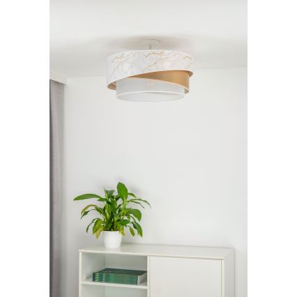 Duolla - Żyrandol natynkowy KOBO 1xE27/15W/230V śr. 45 cm biały/złoty