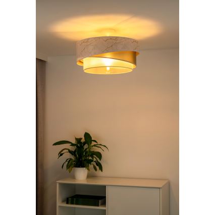 Duolla - Żyrandol natynkowy KOBO 1xE27/15W/230V śr. 45 cm biały/złoty