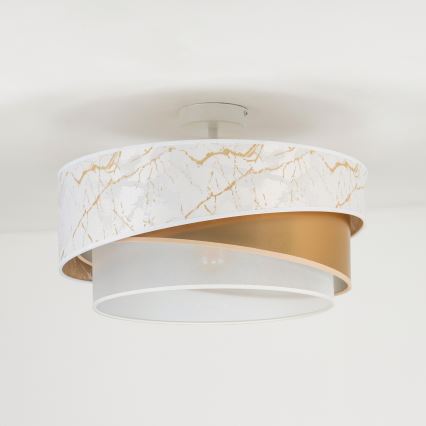 Duolla - Żyrandol natynkowy KOBO 1xE27/15W/230V śr. 45 cm biały/złoty