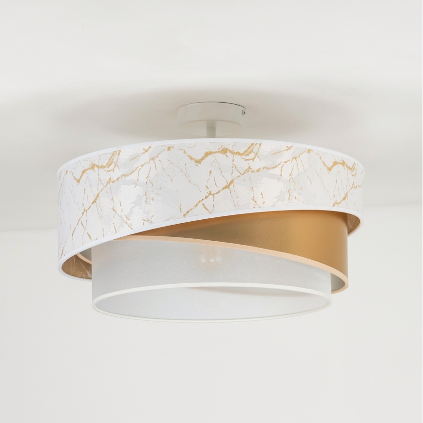 Duolla - Żyrandol natynkowy KOBO 1xE27/15W/230V śr. 45 cm biały/złoty