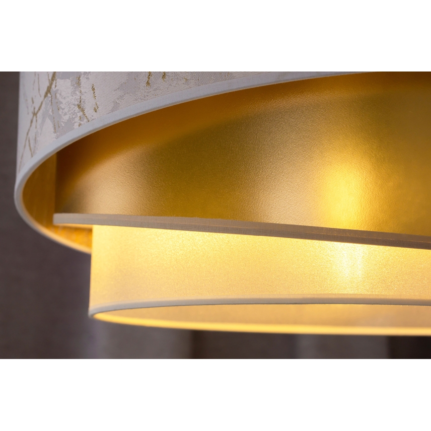 Duolla - Żyrandol natynkowy KOBO 1xE27/15W/230V śr. 45 cm biały/złoty