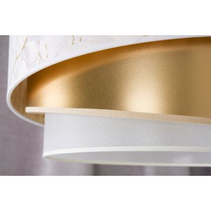 Duolla - Żyrandol natynkowy KOBO 1xE27/15W/230V śr. 45 cm biały/złoty