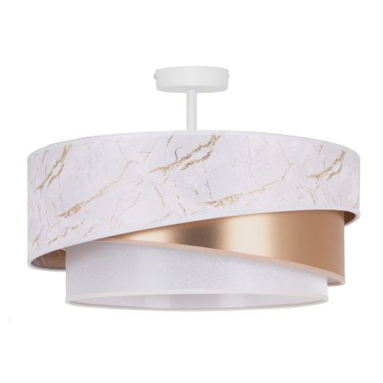 Duolla - Żyrandol natynkowy KOBO 1xE27/15W/230V śr. 45 cm biały/złoty