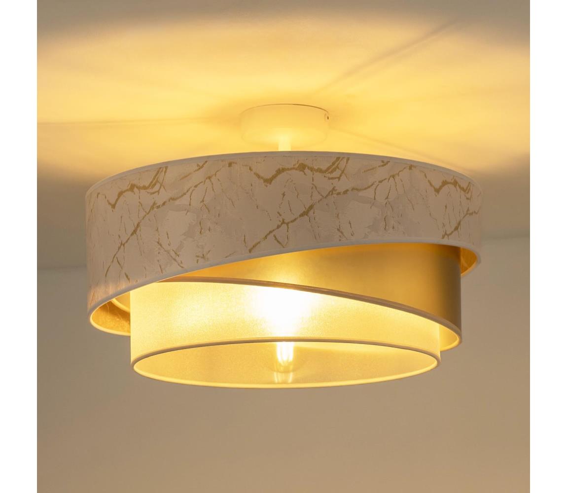 - Żyrandol natynkowy KOBO 1xE27/15W/230V śr. 45 cm biały/złoty