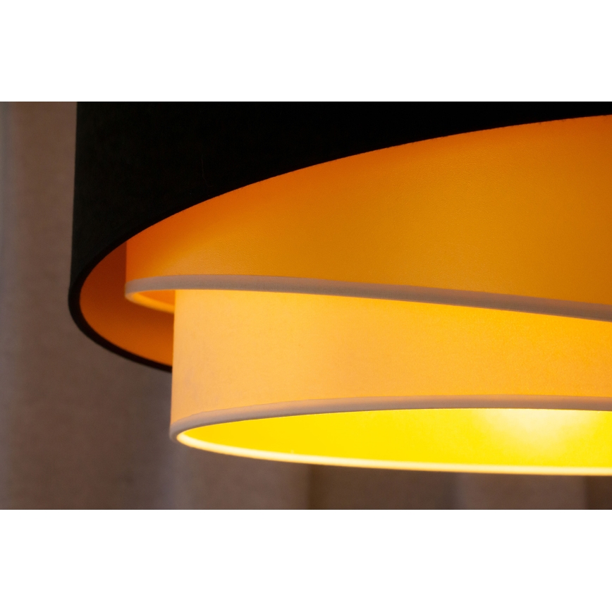 Duolla - Żyrandol natynkowy KOBO 1xE27/15W/230V śr. 45 cm czarny/złoty/kremowy