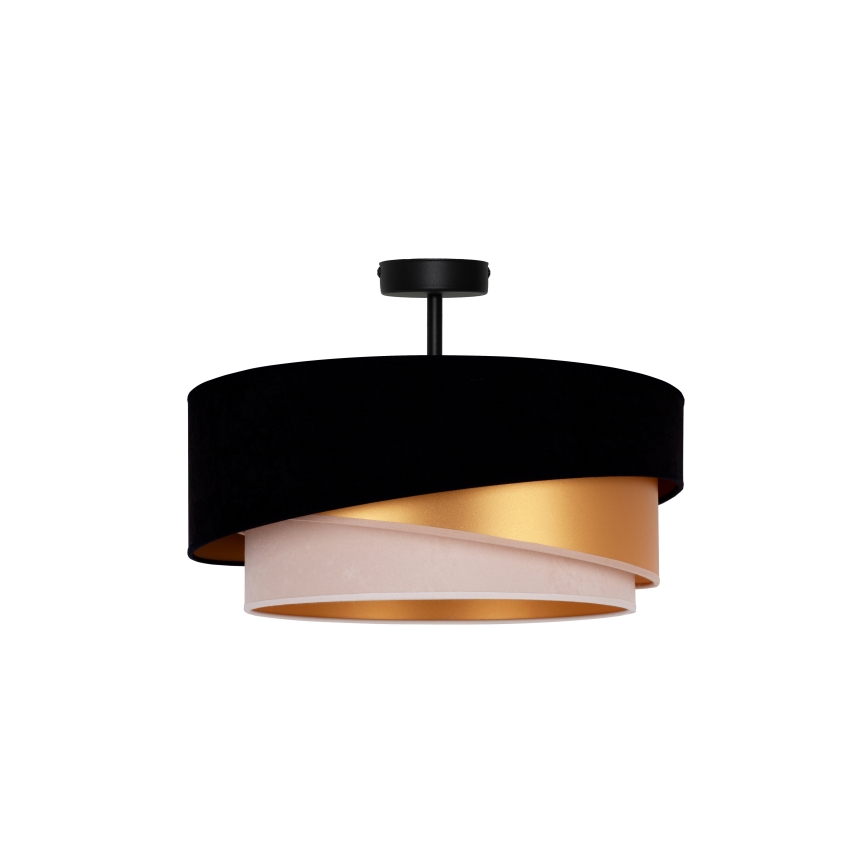Duolla - Żyrandol natynkowy KOBO 1xE27/15W/230V śr. 45 cm czarny/złoty/kremowy