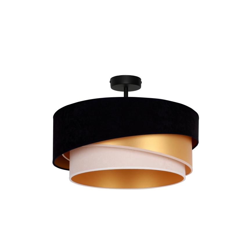 Duolla - Żyrandol natynkowy KOBO 1xE27/15W/230V śr. 45 cm czarny/złoty/kremowy