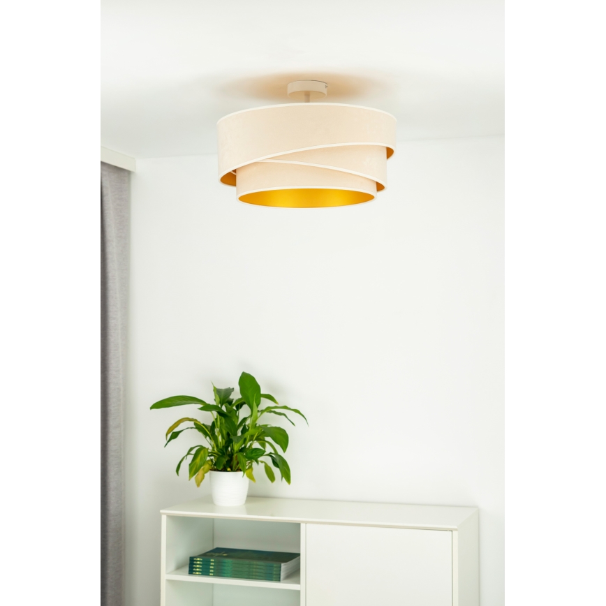 Duolla - Żyrandol natynkowy KOBO 1xE27/15W/230V śr. 45 cm kremowy