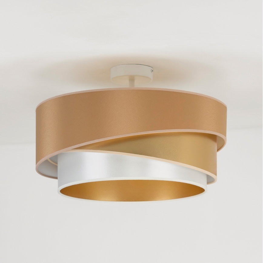 Duolla - Żyrandol natynkowy KOBO 1xE27/15W/230V śr. 45 cm miedź/złoty/biały