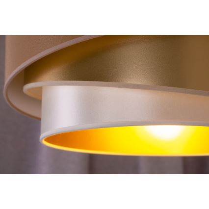 Duolla - Żyrandol natynkowy KOBO 1xE27/15W/230V śr. 45 cm miedź/złoty/biały