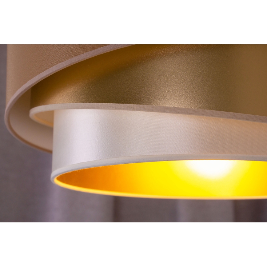 Duolla - Żyrandol natynkowy KOBO 1xE27/15W/230V śr. 45 cm miedź/złoty/biały