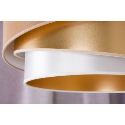 Duolla - Żyrandol natynkowy KOBO 1xE27/15W/230V śr. 45 cm miedź/złoty/biały