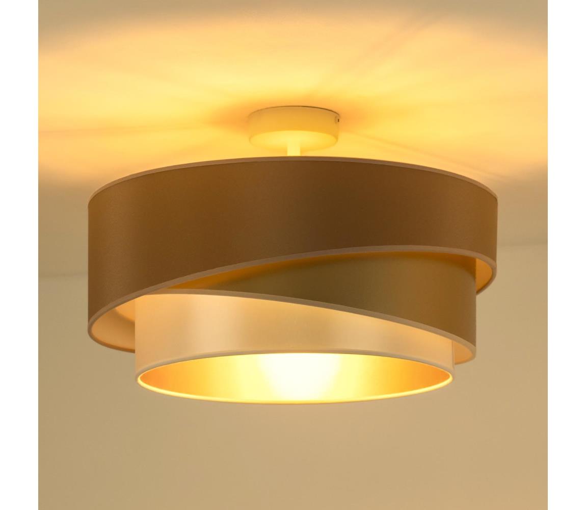 - Żyrandol natynkowy KOBO 1xE27/15W/230V śr. 45 cm miedź/złoty/biały
