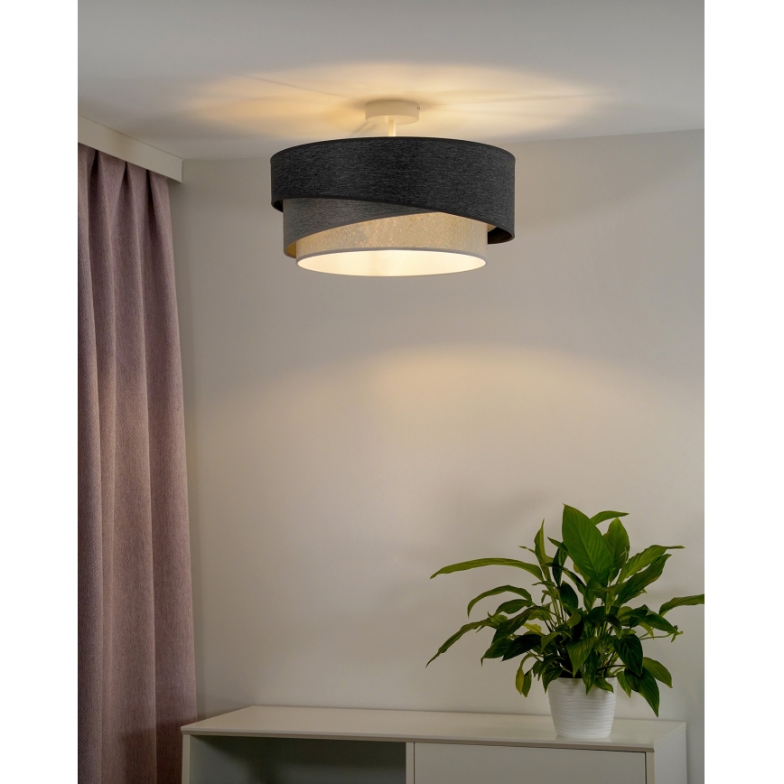 Duolla - Żyrandol natynkowy KOBO 1xE27/15W/230V śr. 45 cm szary/biały