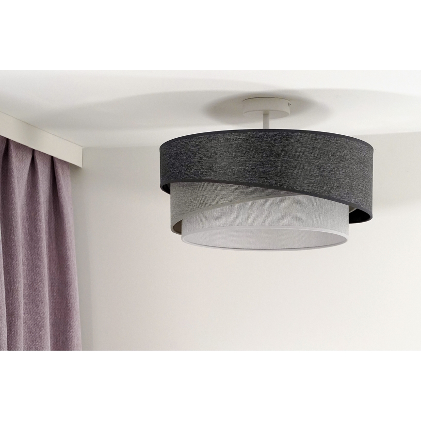 Duolla - Żyrandol natynkowy KOBO 1xE27/15W/230V śr. 45 cm szary/biały