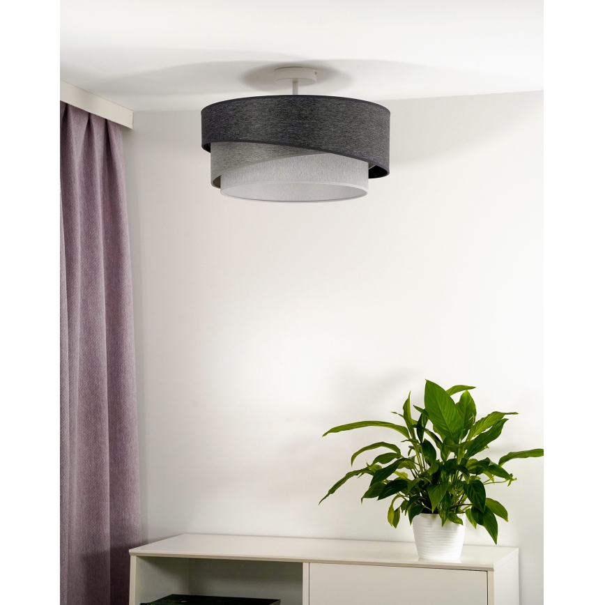 Duolla - Żyrandol natynkowy KOBO 1xE27/15W/230V śr. 45 cm szary/biały