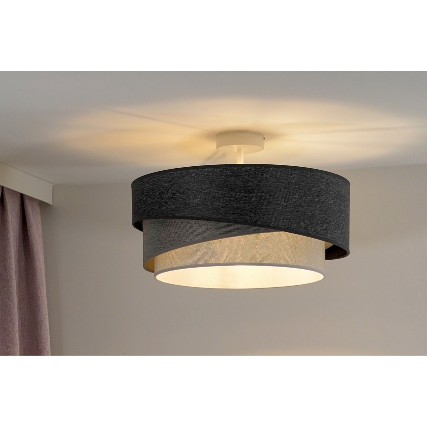 Duolla - Żyrandol natynkowy KOBO 1xE27/15W/230V śr. 45 cm szary/biały