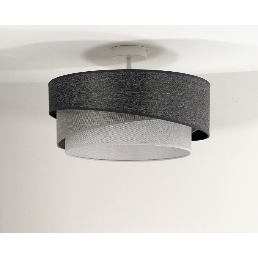 Duolla - Żyrandol natynkowy KOBO 1xE27/15W/230V śr. 45 cm szary/biały