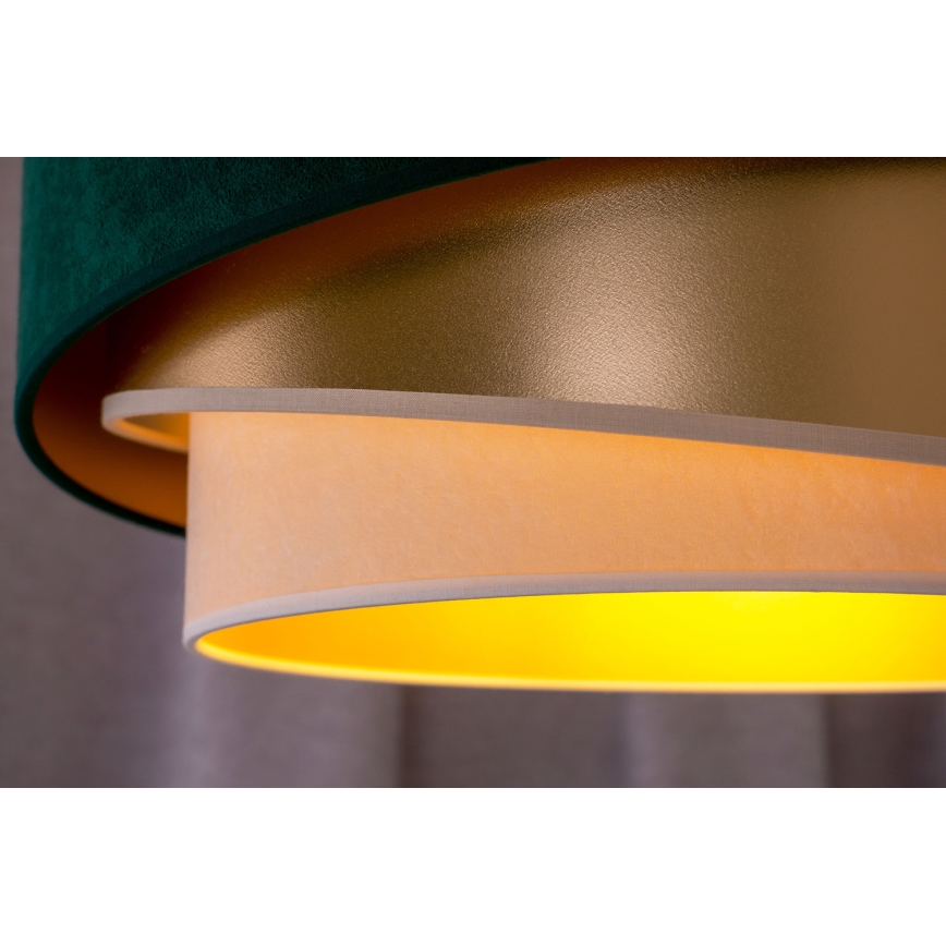 Duolla - Żyrandol natynkowy KOBO 1xE27/15W/230V śr. 45 cm zielony/złoty/kremowy