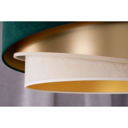 Duolla - Żyrandol natynkowy KOBO 1xE27/15W/230V śr. 45 cm zielony/złoty/kremowy