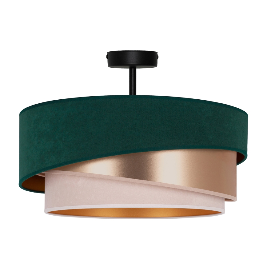 Duolla - Żyrandol natynkowy KOBO 1xE27/15W/230V śr. 45 cm zielony/złoty/kremowy