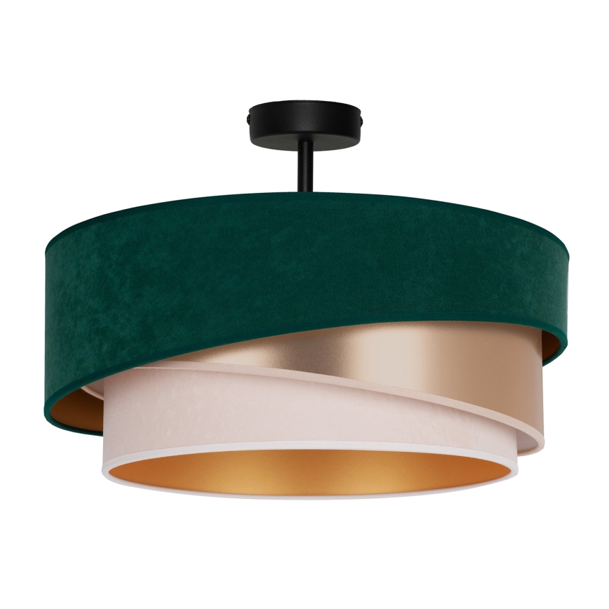 Duolla - Żyrandol natynkowy KOBO 1xE27/15W/230V śr. 45 cm zielony/złoty/kremowy