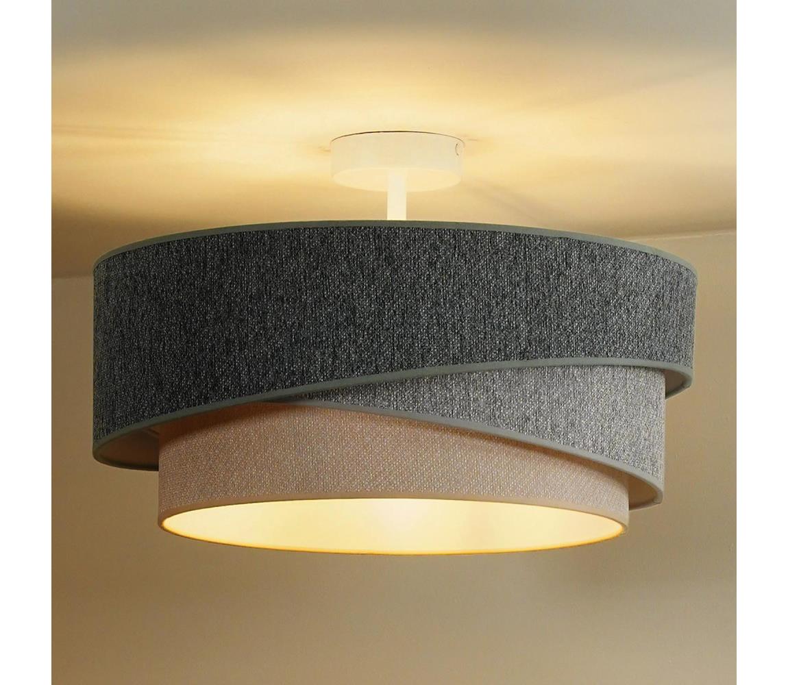 -Żyrandol natynkowy KOBO ECO REC. 1xE27/15W/230V pr.45 cm zielony/szary/kremowy