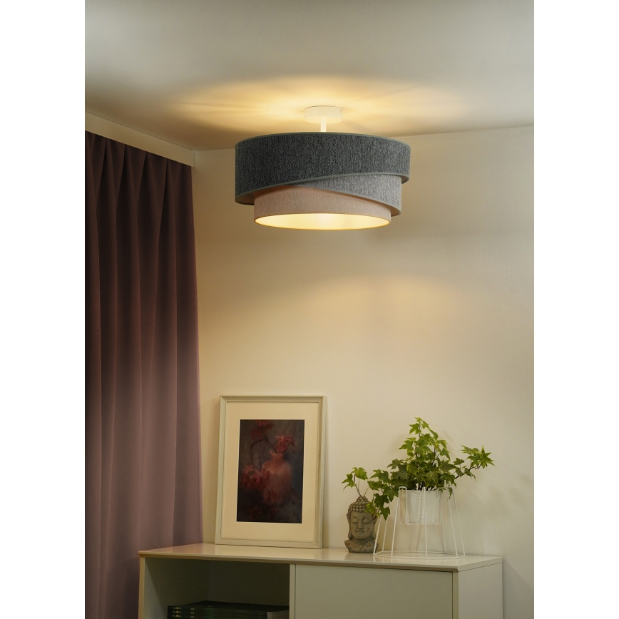 Duolla - Żyrandol natynkowy KOBO ECO RECYCLING 1xE27/15W/230V śr. 45 cm zielony/szary/kremowy