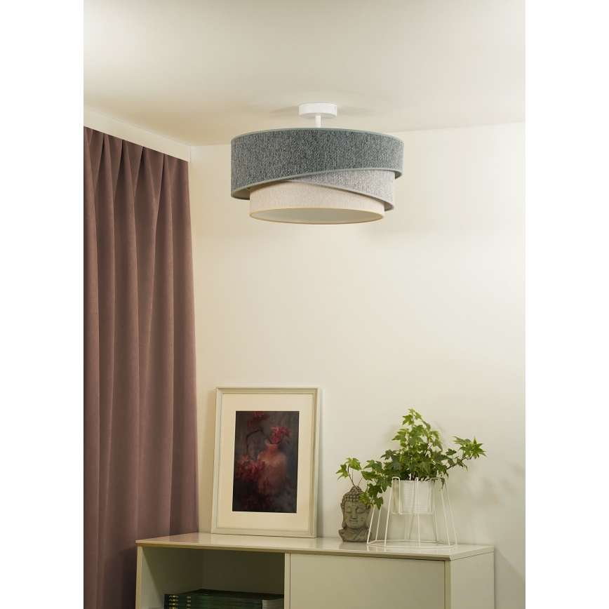 Duolla - Żyrandol natynkowy KOBO ECO RECYCLING 1xE27/15W/230V śr. 45 cm zielony/szary/kremowy