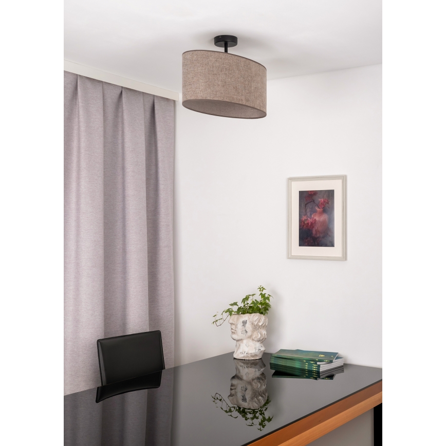 Duolla - Żyrandol natynkowy OVAL 1xE27/15W/230V brązowy